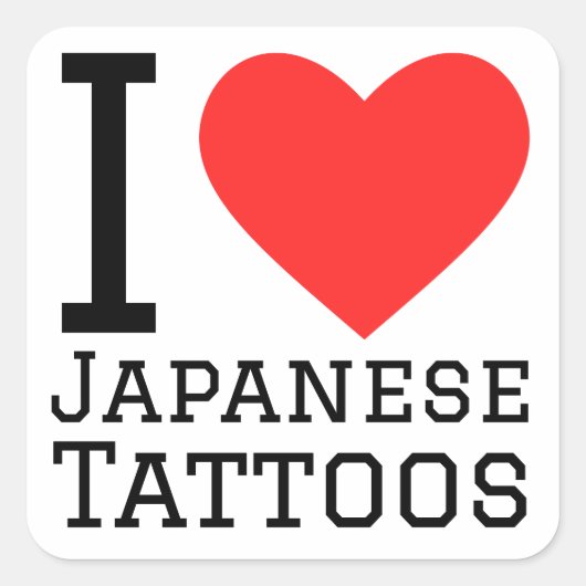 Ik hou van Japanse tattoos Vierkante Sticker (Voorkant)