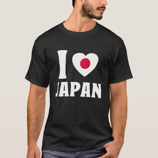 Ik hou van Japanse vlag Japans hart T-shirt (Voorkant)