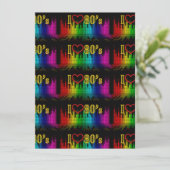 Ik hou van jaren '80 feestuitnodiging kaart (Staand voorkant)