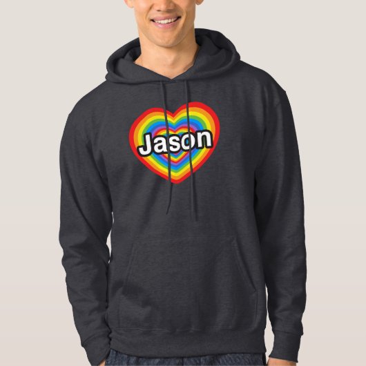 Ik hou van Jason. Ik hou van je Jason. Hart Hoodie (Voorkant)