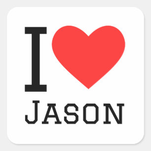 Ik hou van Jason Vierkante Sticker