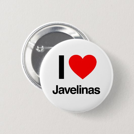 ik hou van javelinas ronde button 5,7 cm (Voorkant /achterkant)