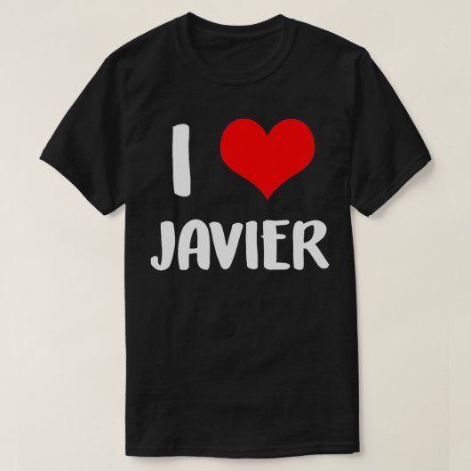 Ik hou van JAVIER valentijn sorry dames jongens ha T-shirt (Design voorkant)