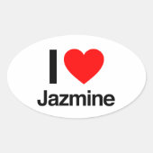 ik hou van jazmine ovale sticker (Voorkant)