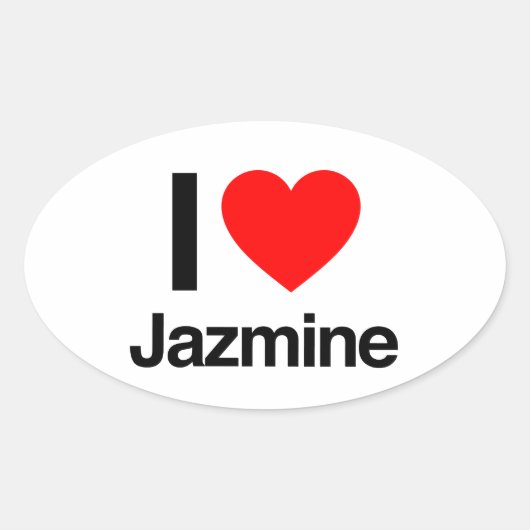 ik hou van jazmine ovale sticker (Voorkant)