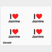 ik hou van jazmine ovale sticker (Vel)
