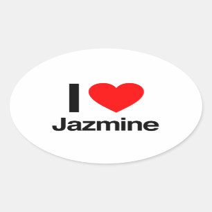 ik hou van jazmine ovale sticker