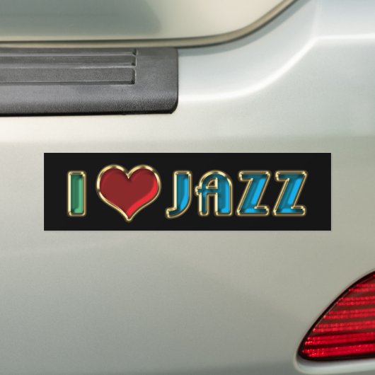 Ik hou van jazz-bumpersticker bumpersticker (Op auto)