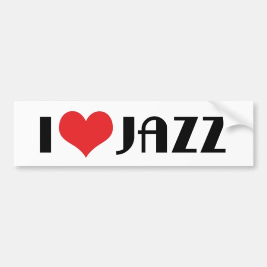 Ik hou van jazz-bumpersticker bumpersticker (Voorkant)