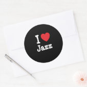 Ik hou van Jazz hart op maat gepersonaliseerd Ronde Sticker (Envelop)