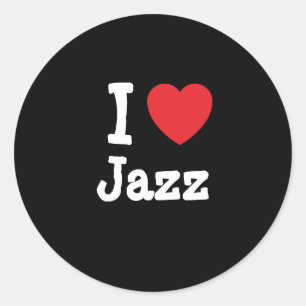 Ik hou van Jazz hart op maat Ronde Sticker