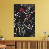 Ik hou van Jazz Muziek Canvas Print - Schilderkuns (Insitu (Woonkamer))