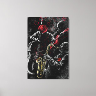 Ik hou van Jazz Muziek Canvas Print - Schilderkuns
