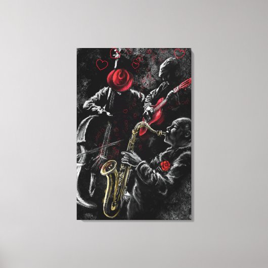 Ik hou van Jazz Muziek Canvas Print - Schilderkuns (Voorkant)