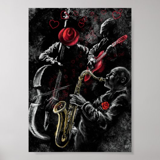 Ik hou van Jazz Muziek Poster - Schilderkunst (Voorkant)