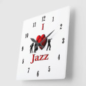 Ik hou van Jazz Muziek Vierkante Klok (Hoek)