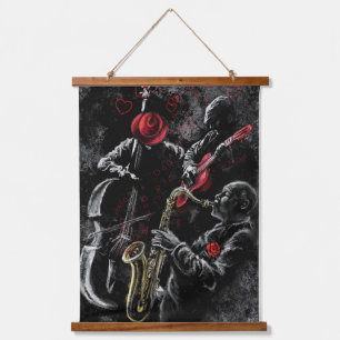Ik hou van Jazz Muziek Wandtapijt - Schilderkunst Hangend Wandkleed