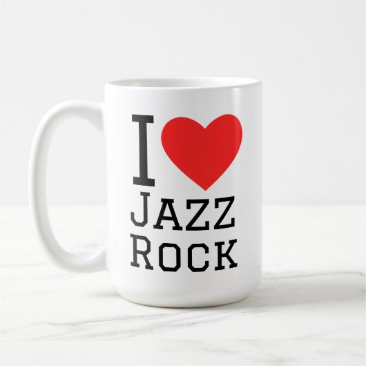 Ik hou van jazz rock koffiemok (Links)