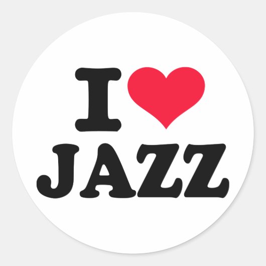 Ik hou van jazz ronde sticker (Voorkant)