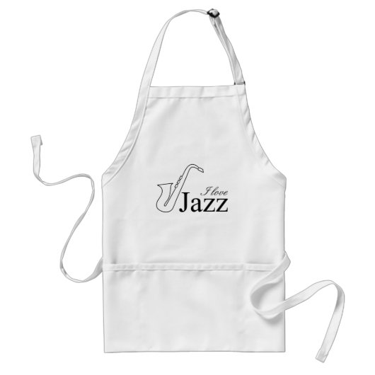 Ik hou van jazz standaard schort (Voorkant)
