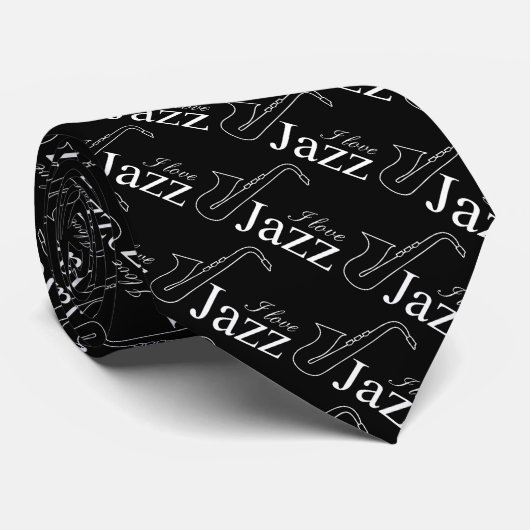 Ik hou van jazz stropdas (Opgerold)