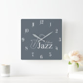 Ik hou van jazz vierkante klok (Huis)
