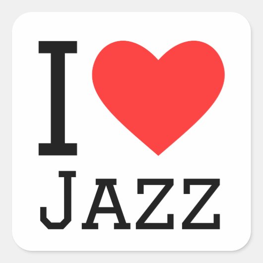 Ik hou van jazz vierkante sticker (Voorkant)