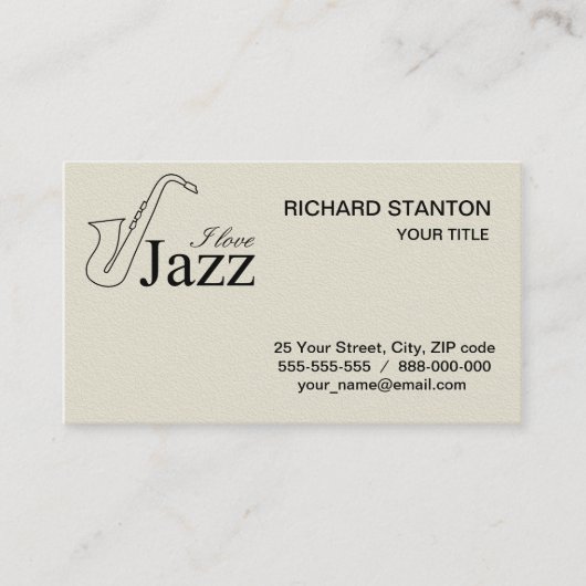 Ik hou van jazz visitekaartje (Voorkant)
