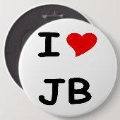 Ik hou van JB Ronde Button 6,0 Cm (Voorkant /achterkant)