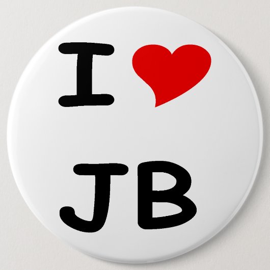 Ik hou van JB Ronde Button 6,0 Cm (Voorkant)