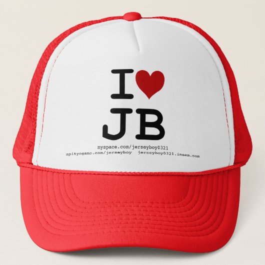 Ik hou van JB vrachtwagenhoed Trucker Pet (Voorkant)