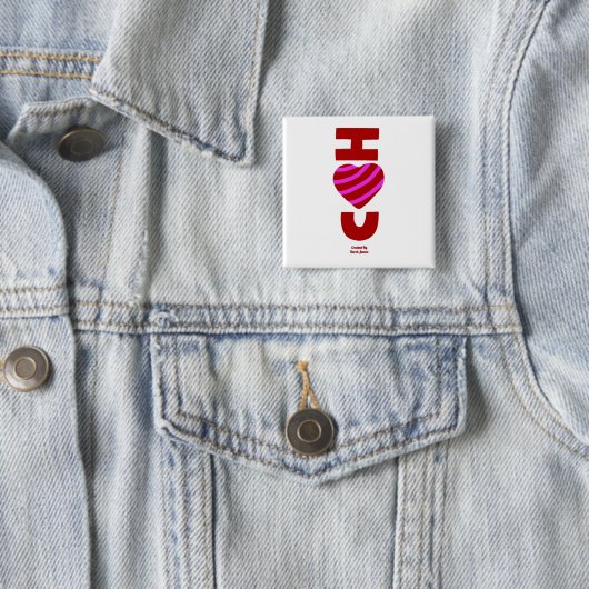 Ik hou van je 2-inch Square Button (In situ)