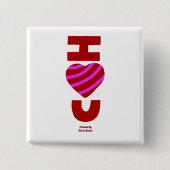 Ik hou van je 2-inch Square Button (Voorkant)