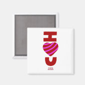 Ik hou van je 2-inch Square Magnet (Voorkant / Achterkant)