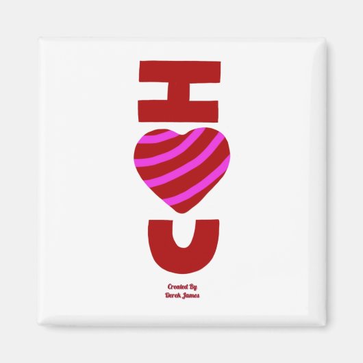 Ik hou van je 2-inch Square Magnet (Voorkant)