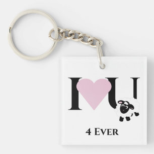 Ik hou van je 4 Ooit Schattige Sheep Cartoon Sleut Sleutelhanger