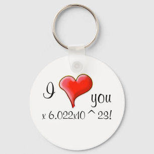 Ik hou van je 6.022x10^23! sleutelhanger