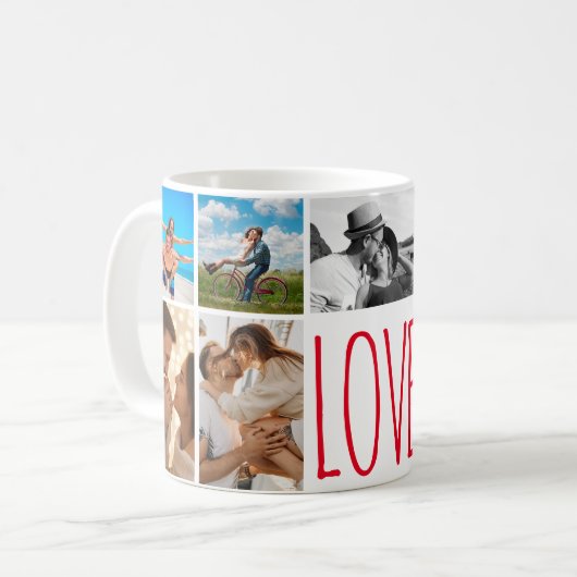 Ik hou van je 9 fotocollage Ik hou van mijn vriend Koffiemok (Voorkant links)