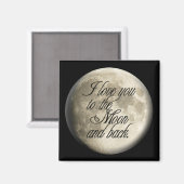 Ik hou van je aan de maan en de achterste realisti magneet (Voorkant / Achterkant)