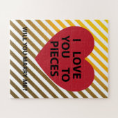 Ik hou van je aan stukken... wil je met me trouwen legpuzzel (Horizontaal)