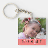 Ik hou van je aangepaste foto van mama sleutelhanger (Voorkant)