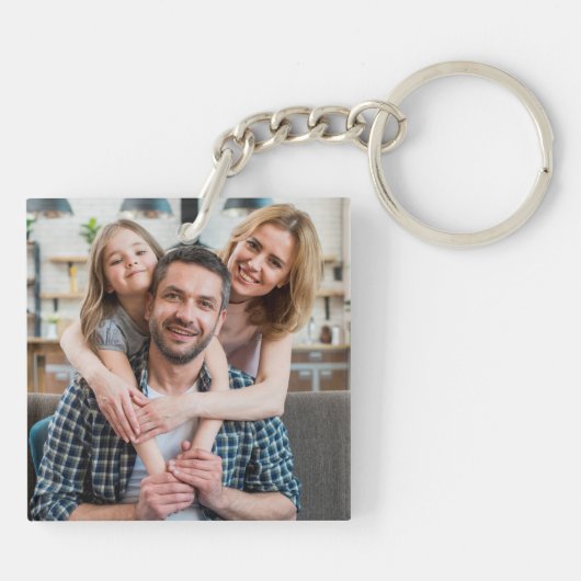 Ik hou van je aangepaste foto van mama sleutelhanger (Achterkant)