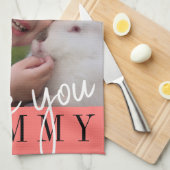 Ik hou van je aangepaste foto van mama theedoek (Quarter Fold)