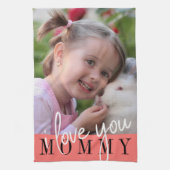 Ik hou van je aangepaste foto van mama theedoek (Verticaal)