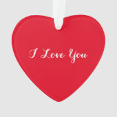 Ik hou van je aangepaste Valentijnsdag hart Orname Ornament (achterkant)