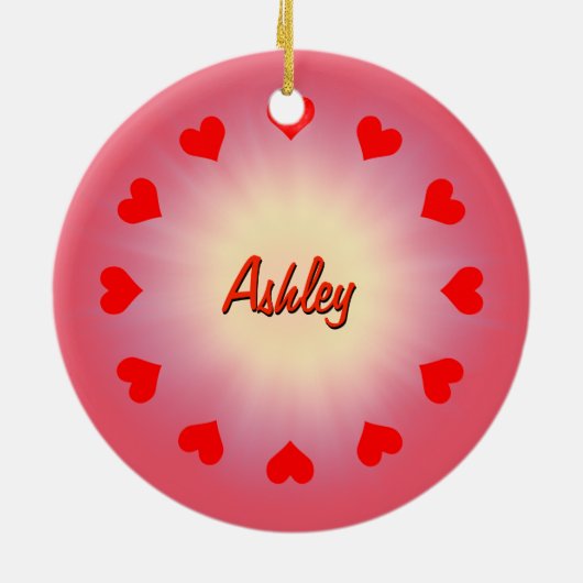 Ik hou van je (aanpasbaar) keramisch ornament (Achterkant)