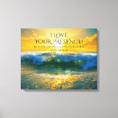 Ik hou van je aanwezigheid, psalm 16:11 Ocean Suns Canvas Afdruk (Voorkant)