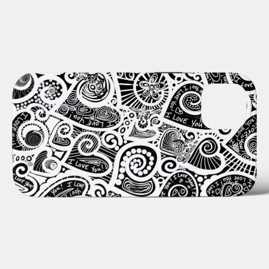 Ik hou van je Abstracte kunstontwerp Case-Mate iPhone Case (Achterkant (horizontaal))