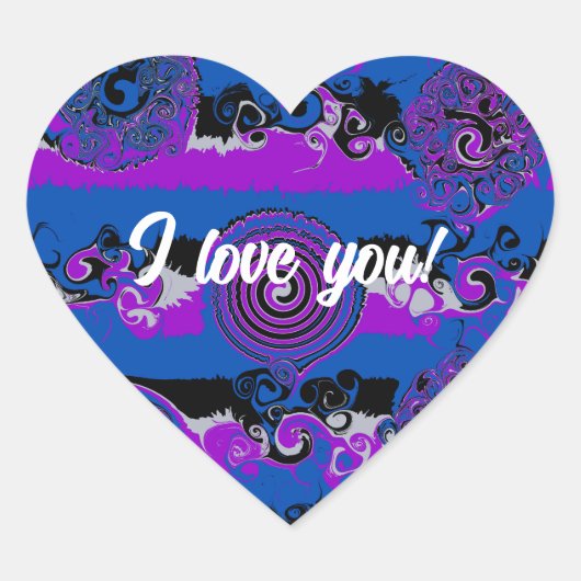 Ik hou van je! Abstracte sticker (Voorkant)