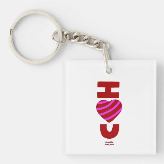 Ik hou van je acrylplein Sleutelhanger (voorkant)